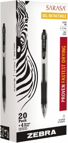 Photos - Pen Zebra  Roller Ball : Conical Tip, Black Ink - Black | 6-Pack | Part #ZEB14680 Black ZEB14680 