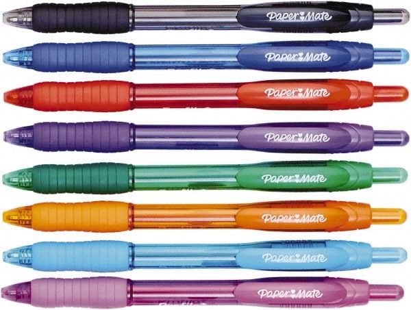 Paper Mate Profile Ballpoint Retractable Pen, Assorted Ink, Bold, 8/Set, Multicolor