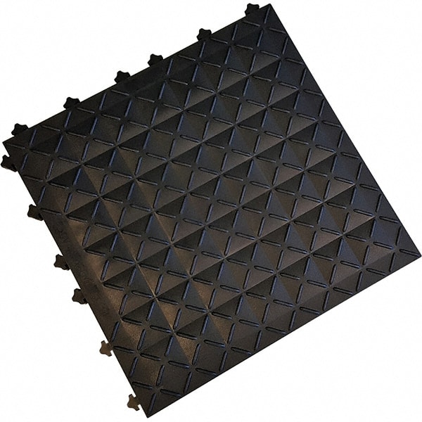 Ergo Advantage A1-B Anti-Fatigue Modular Tile Mat: Dry Environment, 18" Length, 18" Wide, 1" Thick, Black 