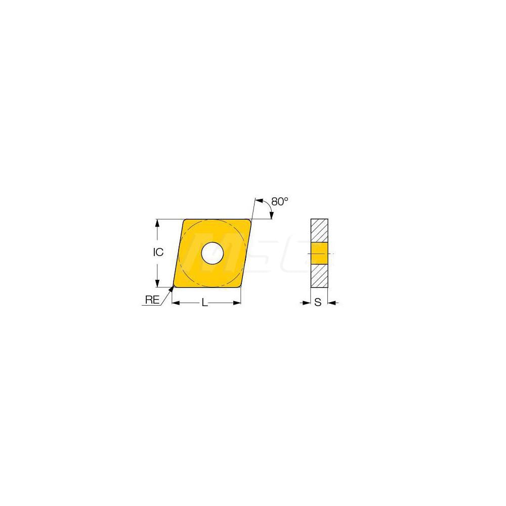 Iscar - Turning Insert: CNMG432-M3M IC806, Solid Carbide - TiAlN