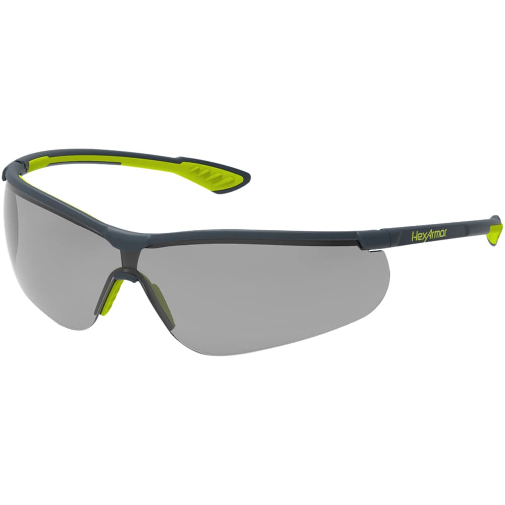 HexArmor. 11-15003-04 Safety Glass: Anti-Fog & Scratch-Resistant, Polycarbonate, Gray Lenses, Full-Framed 