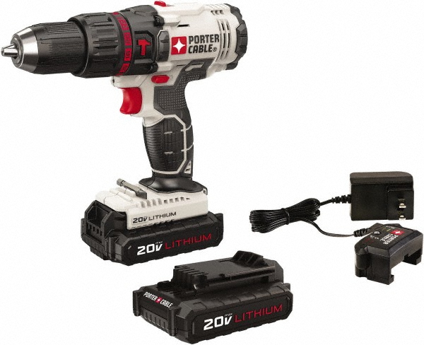 Cordless Hammer Drill: 1/2" Chuck, 0 to 25,500 BPM, 0 to 1,500 RPM - Keyless Chuck, Reversible, 2