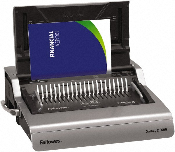 FELLOWES Galaxy Electric Comb Binding System, 500 Sheets, 19 5/8 x 17 3/4 x 6 1/2, Gray | Part #FEL5218301