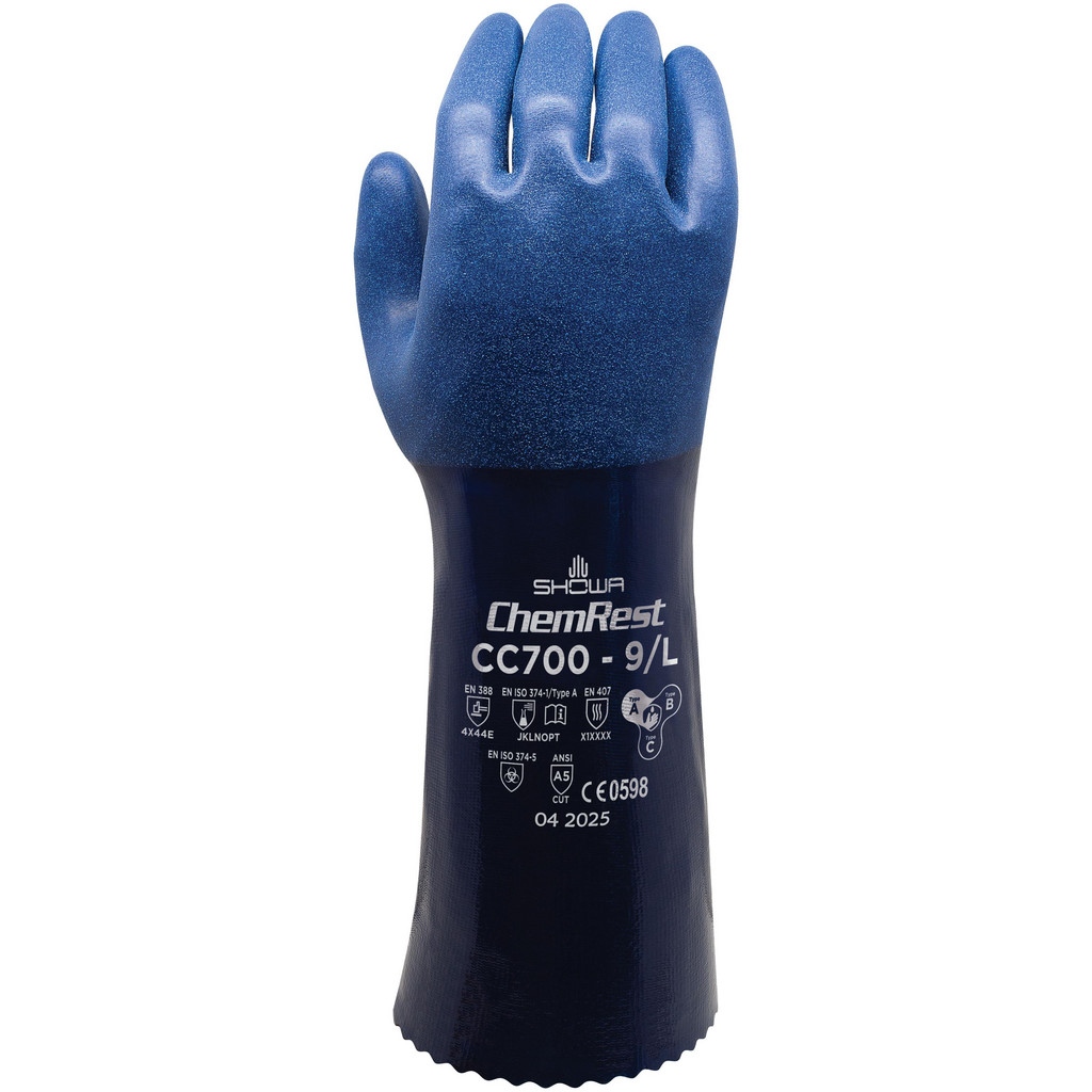 SHOWA - Chemical Resistant Gloves: ChemRest ChemRest, Size Small ...