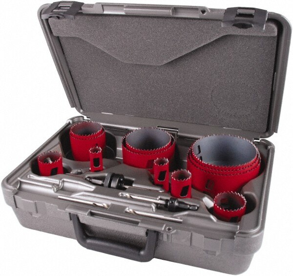 Plumber's's Hole Saw Kit: 16 Pc, 3/4 to 4-1/2" Dia