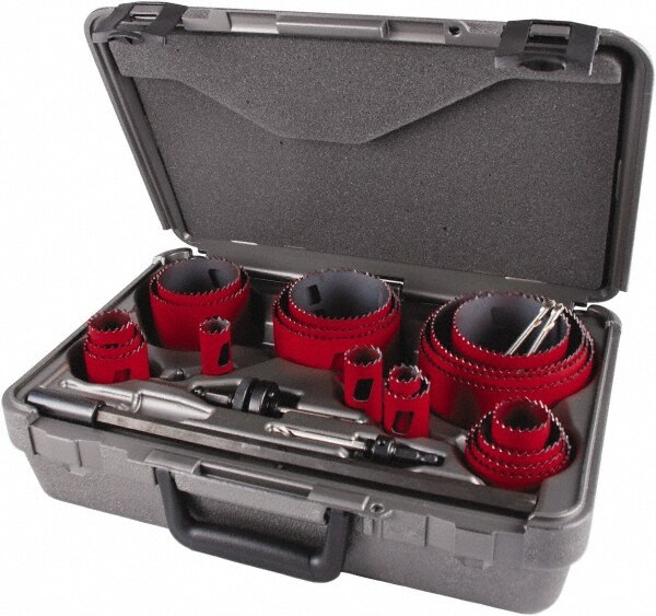 Contractor's Hole Saw Kit: 25 Pc, 3/4 to 4-3/4" Dia