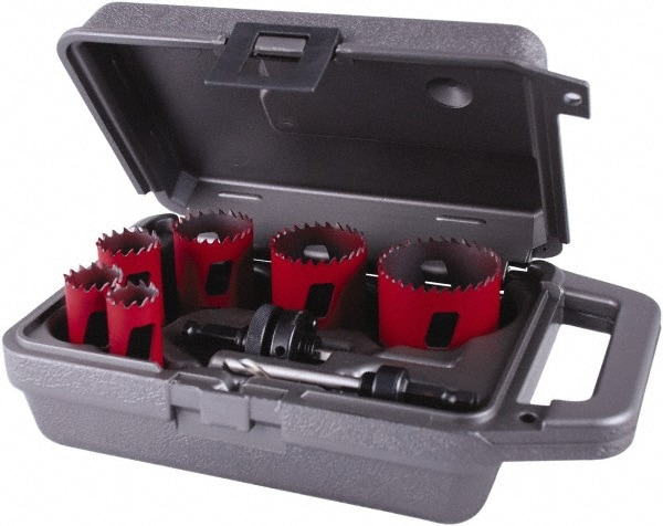 Plumber's's Hole Saw Kit: 8 Pc, 3/4 to 2-1/4" Dia