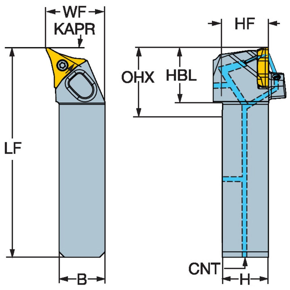 Sandvik Coromant - Indexable Turning Toolholder: QS-CP-30AL-12-11C ...