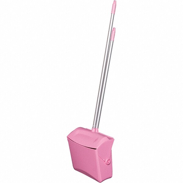 pink broom and dustpan