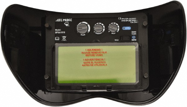 3.82" Wide x 1.85" High, Lens Shade 4/9 to 13, Polycarbonate Auto-Darkening Filter - 1/4" Thick, Green, Inside Mount