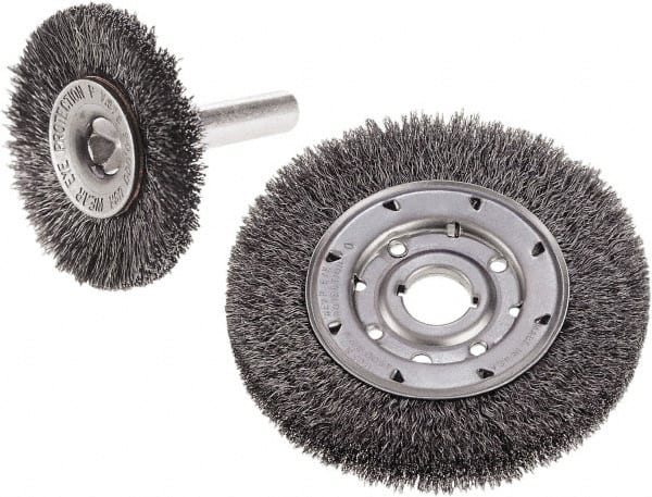 CGW Abrasives 60180 Wheel Brush: 8" Wheel Dia, Crimped 
