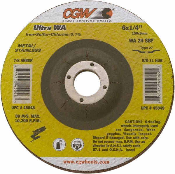 CGW Abrasives - Depressed-Center Wheel: Type 27, 7