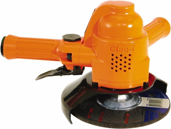 Air Angle Grinder: 7" Wheel Dia, 6,000 RPM - 5/8-11 Spindle, 21.9 CFM, 1/2" Inlet, Front Exhaust