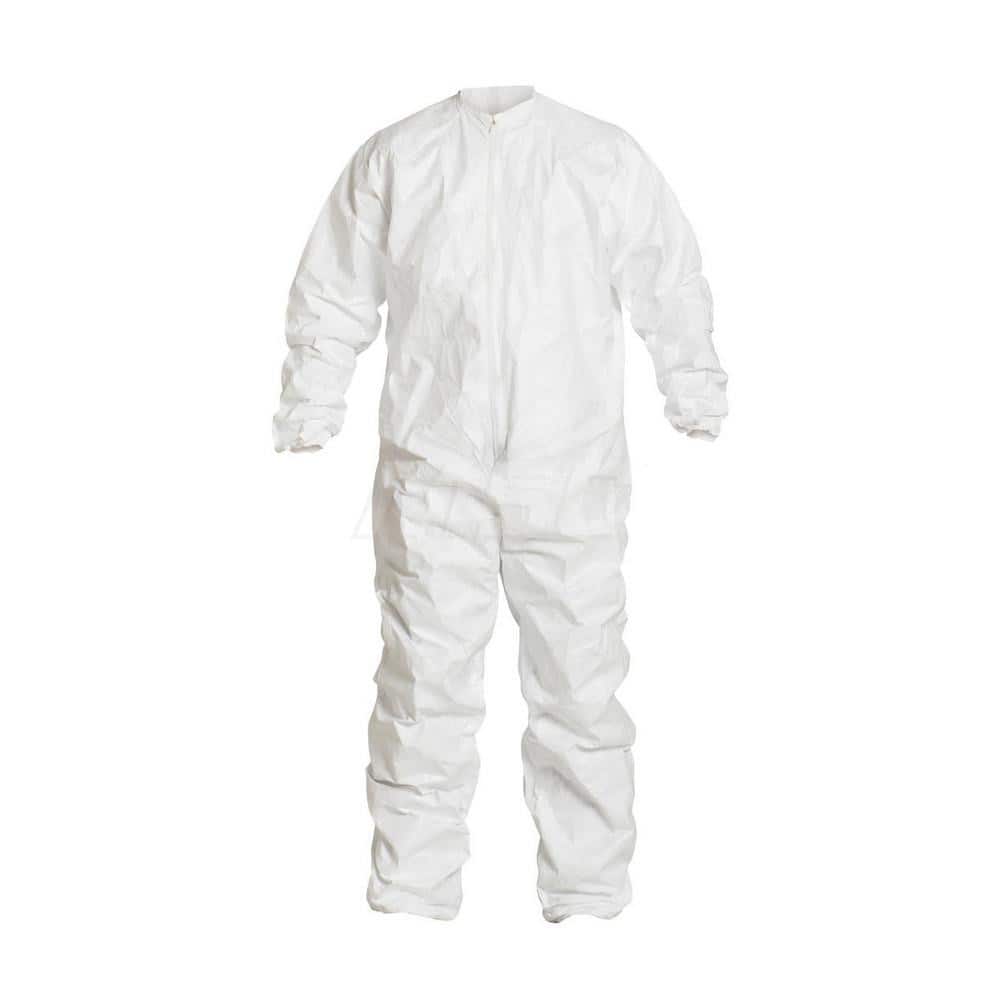 Dupont IC182BWH3X00250 Disposable Coveralls: Size 3X-Large, 1.2 oz, Zipper Closure 