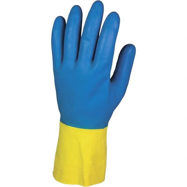 Chemical Resistant Gloves: Large, 27.5 mil Thick, Latex & Neoprene, Supported
