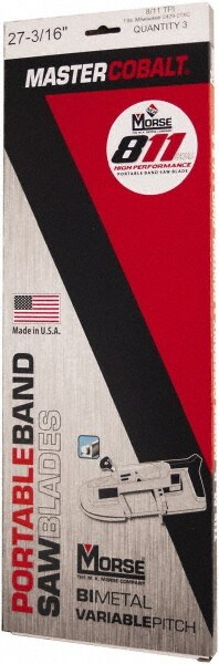 Portable Bandsaw Blade: 3' 8-7/8" Long, 1/2" Wide, 0.02" Thick, 8 to 11 TPI
