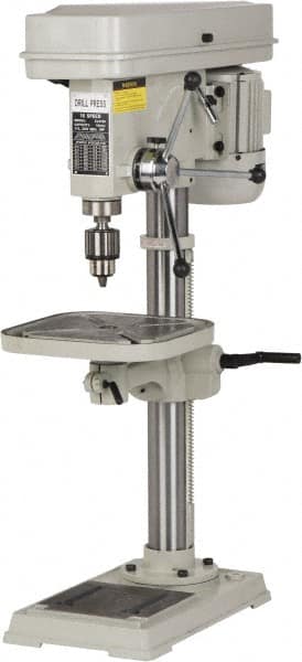 Floor Drill Press: 17.874" Swing, 1 hp, 115V, 1 Phase, Step Pulley