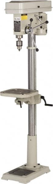 Floor Drill Press: 13.622" Swing, 3/4 hp, 115V, 1 Phase, Step Pulley