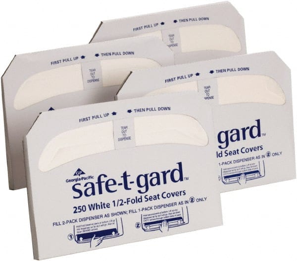 Toilet Seat Covers; Packages per Case: 4 ; Dispenser Compatibility: 57710 Safe-T-Gard 1/2-Fold Seat Cover Dispenser; 57725 Safe-T-Gard 1/2-Fold Seat Cover Dispenser; 57748 Safe-T-Gard 1/2-Fold Seat Cover Dispenser