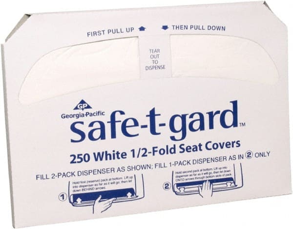 GEORGIA PACIFIC 47046 (20) 250-Sheet Packs 17" Long x 14-1/2" Wide White Toilet Seat Covers 