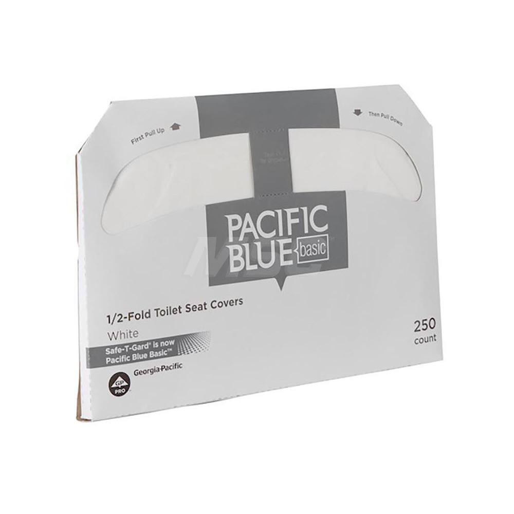 Pacific Pacific Blue Basic 1/2Fold Toilet Seat Cover, White