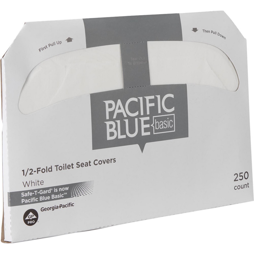 Pacific Blue Basic 1/2-Fold Toilet Seat Cover, White