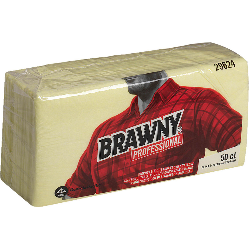 Brawny Professional Disposable Dusting Cloths, Yellow