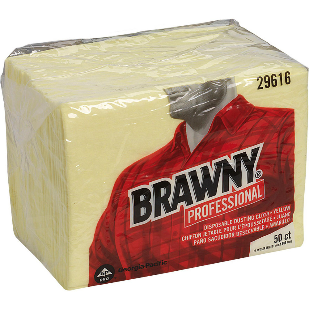 Brawny Professional Disposable Dusting Cloths, Yellow