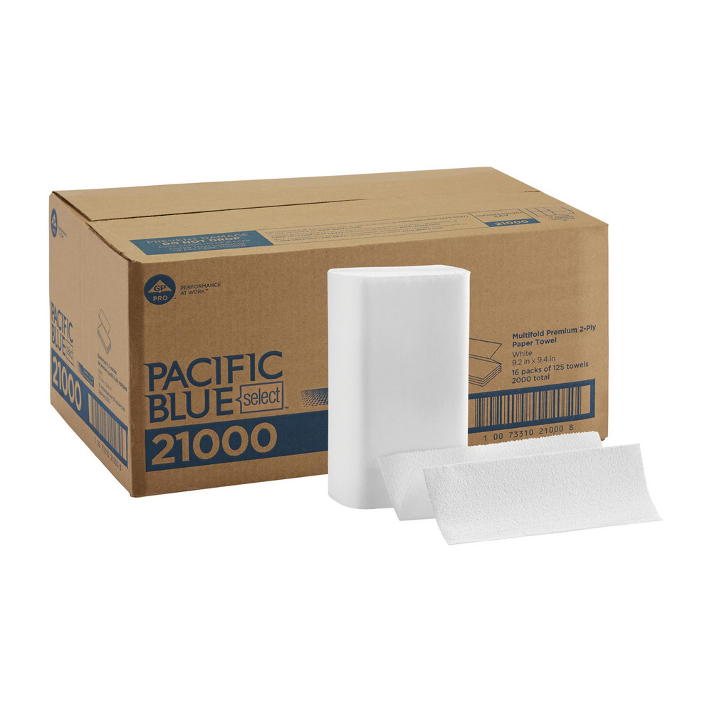 Pacific Blue Select Multifold Premium 2-Ply Paper Towels (Previously Signature), White - 2,000 Towels/Case
