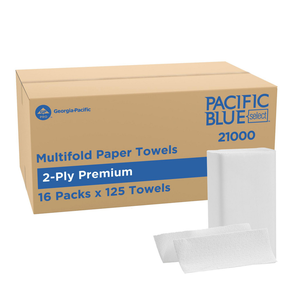 Georgia Pacific | Signature® Pacific Blue Select Multifold Premium 2-Ply Paper Towels (Previously Signature), White - 2,000 Towels/Case | Part #21000