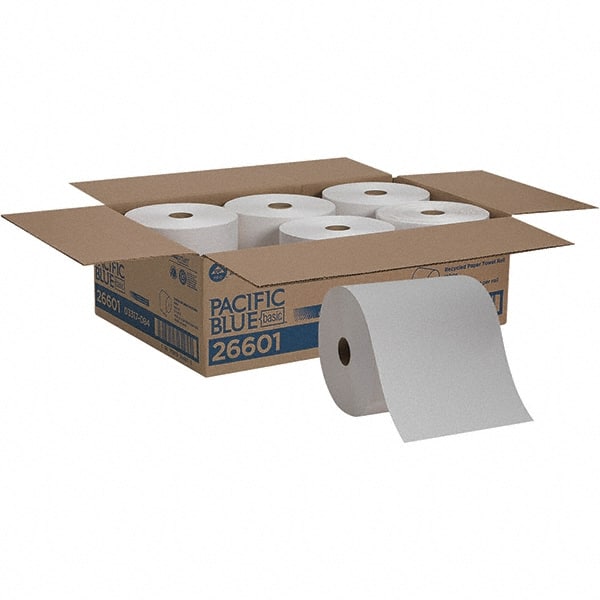 GEORGIA PACIFIC 26601 Paper Towels: Hard Roll, 6 Rolls, Roll, 1 Ply, Recycled Fiber, White 