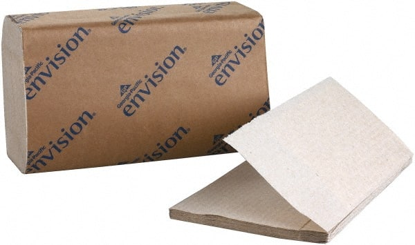 Paper Towels: Single Fold, 16 Rolls, 1 Ply, Recycled Fiber, Brown