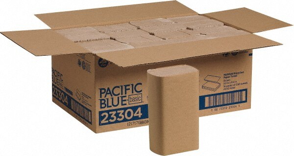 Paper Towels: Multifold, 16 Rolls, 1 Ply, Recycled Fiber, Brown
