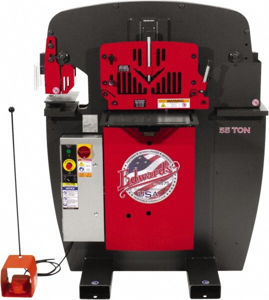 Ironworker: 11-3/16" Throat Depth, 55 Ton Punch, 1-1/16" (5/8" Mild Steel) Hole