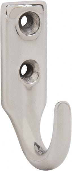 Storage Hook: Screw Mount, 1-1/32" Projection, Stainless Steel