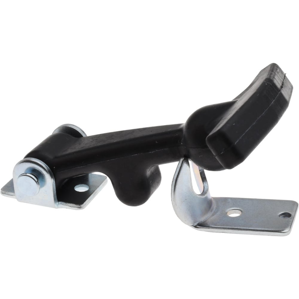 Hood Door Latch: 1-27/32" OAW, 7/8" OAH, Rubber & Steel, Zinc-Plated
