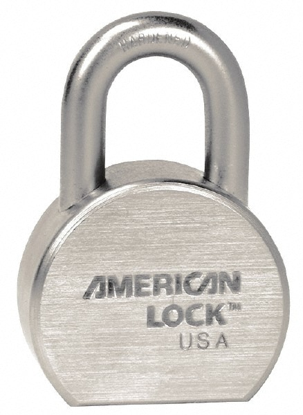 Padlock: Steel, Keyed Alike, 2-1/2" Wide, Satin Chrome & Triple-Plated