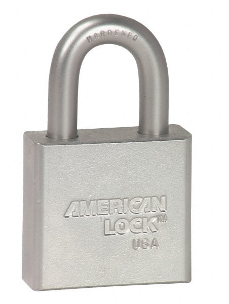 Padlock: Brass & Steel, Keyed Different, 2" Wide, Chrome-Plated