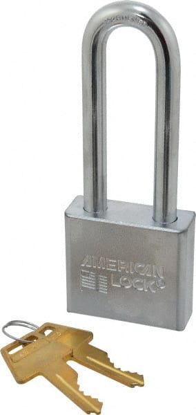 American Lock A5262KA48853 Padlock: Steel, Keyed Alike, 2" Wide, Chrome-Plated 