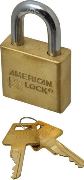 American Lock A5570KA38376 Padlock: Brass & Steel, Keyed Alike, 2" Wide 