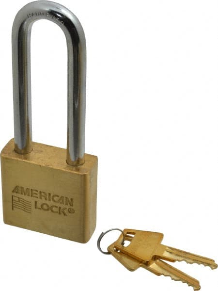 American Lock A5572KA42788 Padlock: Brass & Steel, Keyed Alike, 2" Wide 