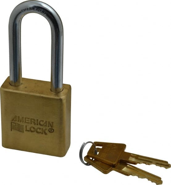 American Lock A5561KA43866 Padlock: Brass & Steel, Keyed Alike, 1-3/4" Wide 
