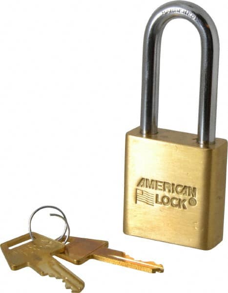 American Lock A5561KA48725 Padlock: Brass & Steel, Keyed Alike, 1-3/4" Wide 
