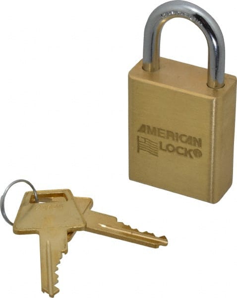 American Lock A5530KA25758 Padlock: Brass & Steel, Keyed Alike, 1-1/2" Wide 