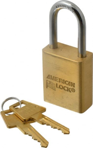 American Lock A5531KA42684 Padlock: Brass & Steel, Keyed Alike, 1-1/2" Wide 