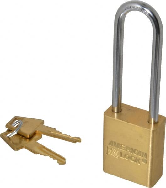 American Lock A5532KA27784 Padlock: Brass & Steel, Keyed Alike, 1-1/2" Wide 