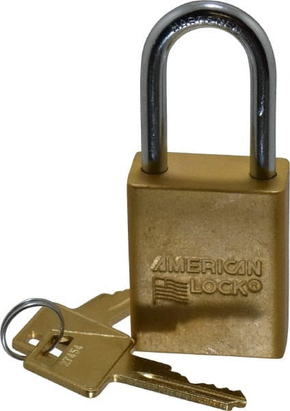 American Lock A1106KAYLW27454 Lockout Padlock: Keyed Alike, Aluminum, Steel Shackle, Yellow 