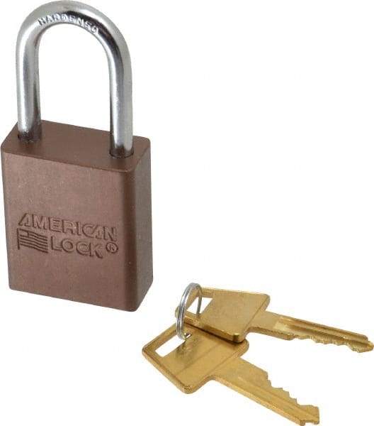 American Lock A1106KABRN42572 Lockout Padlock: Keyed Alike, Aluminum, Steel Shackle, Brown 