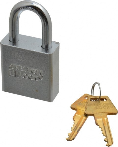American Lock A6200KA85835 Padlock: Steel, Keyed Alike, 1-3/4" Wide, Chrome-Plated 