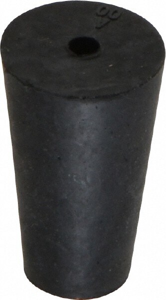 #00, 25/64 Small to 19/32 Large End Diam, Tapered Rubber Stopper with Hole